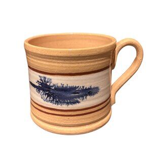 Mochaware Mug  East Knoll 1994 Signed / Blue Seaweek/ Dendritic Pattern